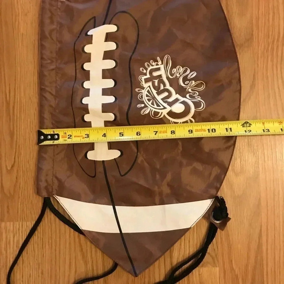 Football Shaped Cinch String Drawstring Backpack - Picture 7 of 8